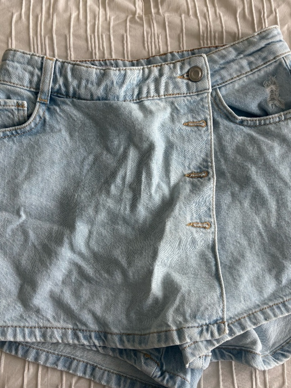 Zara Light Wash Denim Skort